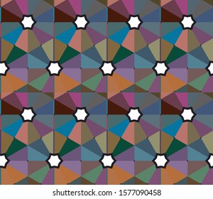 Seamless vector pattern in geometric ornamental style