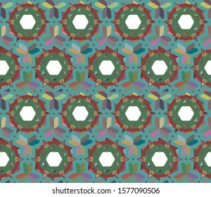 Seamless vector pattern in geometric ornamental style