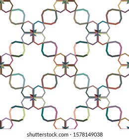 Seamless vector pattern in geometric ornamental style