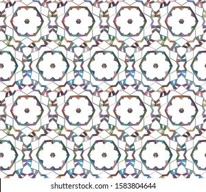 Seamless vector pattern in geometric ornamental style