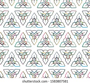 Seamless vector pattern in geometric ornamental style