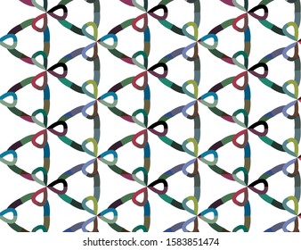 Seamless vector pattern in geometric ornamental style