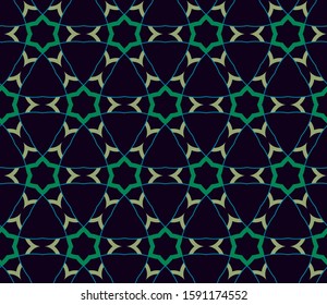 Seamless vector pattern in geometric ornamental style