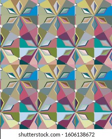 Seamless vector pattern in geometric ornamental style