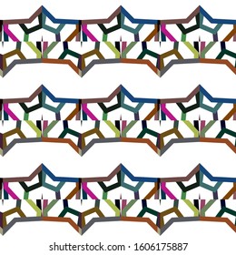 Seamless vector pattern in geometric ornamental style