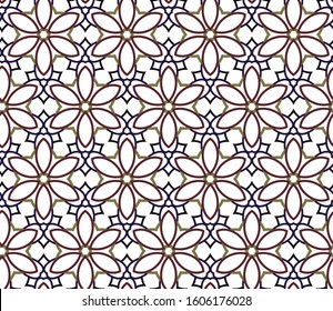 Seamless vector pattern in geometric ornamental style