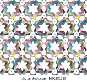 Seamless vector pattern in geometric ornamental style