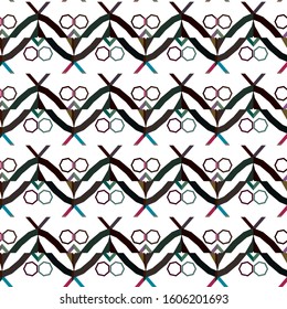 Seamless vector pattern in geometric ornamental style