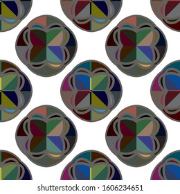 Seamless vector pattern in geometric ornamental style