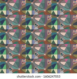 Seamless vector pattern in geometric ornamental style
