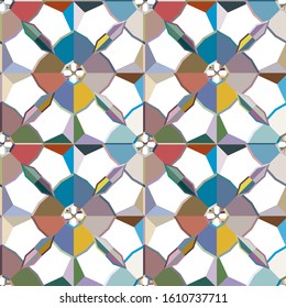 Seamless vector pattern in geometric ornamental style
