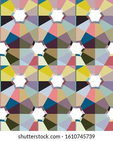 Seamless vector pattern in geometric ornamental style