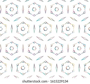 Seamless vector pattern in geometric ornamental style