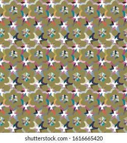 Seamless vector pattern in geometric ornamental style
