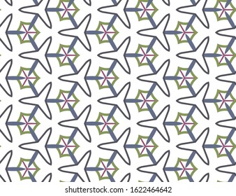 Seamless vector pattern in geometric ornamental style