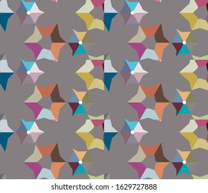 Seamless vector pattern in geometric ornamental style