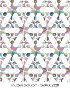 Seamless vector pattern in geometric ornamental style