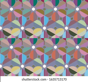 Seamless vector pattern in geometric ornamental style
