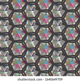 Seamless vector pattern in geometric ornamental style