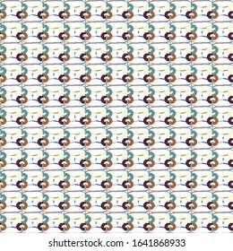 Seamless vector pattern in geometric ornamental style