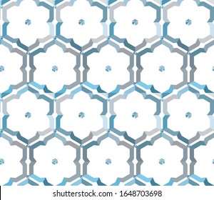 Seamless vector pattern in geometric ornamental style