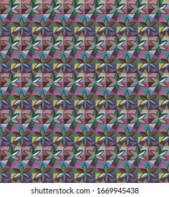 Seamless vector pattern in geometric ornamental style