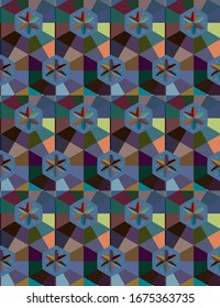 Seamless vector pattern in geometric ornamental style