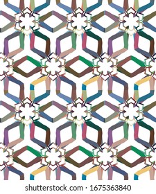 Seamless vector pattern in geometric ornamental style