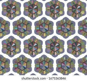 Seamless vector pattern in geometric ornamental style