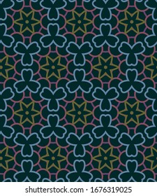 Seamless vector pattern in geometric ornamental style