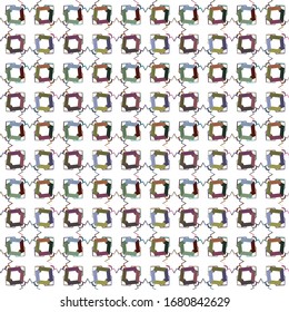 Seamless vector pattern in geometric ornamental style