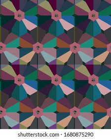 Seamless vector pattern in geometric ornamental style