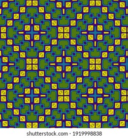 Seamless vector pattern in geometric ornamental style.