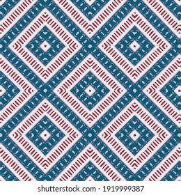 Patrón vectorial sin foco en estilo ornamental geométrico.