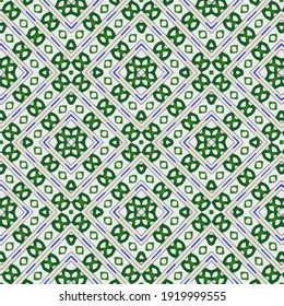 Patrón vectorial sin foco en estilo ornamental geométrico.