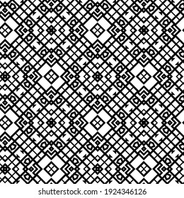 Patrón vectorial sin foco en estilo ornamental geométrico.