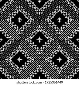 Patrón vectorial sin foco en estilo ornamental geométrico.