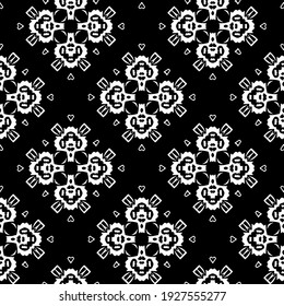 Patrón vectorial sin foco en estilo ornamental geométrico.