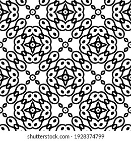 Patrón vectorial sin foco en estilo ornamental geométrico.
