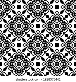 Seamless vector pattern in geometric ornamental style.