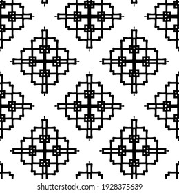 Seamless vector pattern in geometric ornamental style.