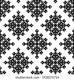 Patrón vectorial sin foco en estilo ornamental geométrico.