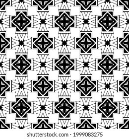 Seamless vector pattern in geometric ornamental style. 