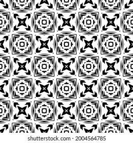 Seamless vector pattern in geometric ornamental style. Black and white 

pattern.
