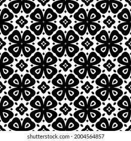 Seamless vector pattern in geometric ornamental style. Black and white 

pattern.
