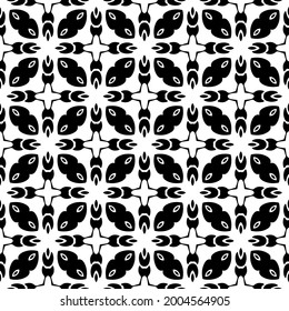 Seamless vector pattern in geometric ornamental style. Black and white 

pattern.
