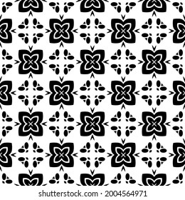 Seamless vector pattern in geometric ornamental style. Black and white 

pattern.
