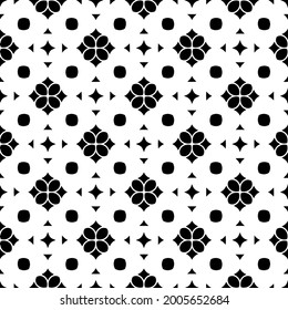 Seamless vector pattern in geometric ornamental style. Black and white pattern.
