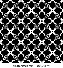 Seamless vector pattern in geometric ornamental style. Black and white pattern.
