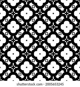 Seamless vector pattern in geometric ornamental style. Black and white pattern.
